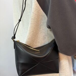 Loewe Black Crossbody Bag with Gold Accents
